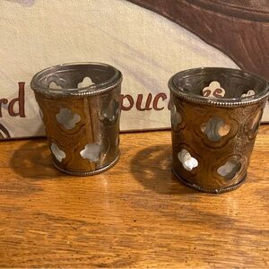 NWT Silver  Colored Candle Holders - Set of 2